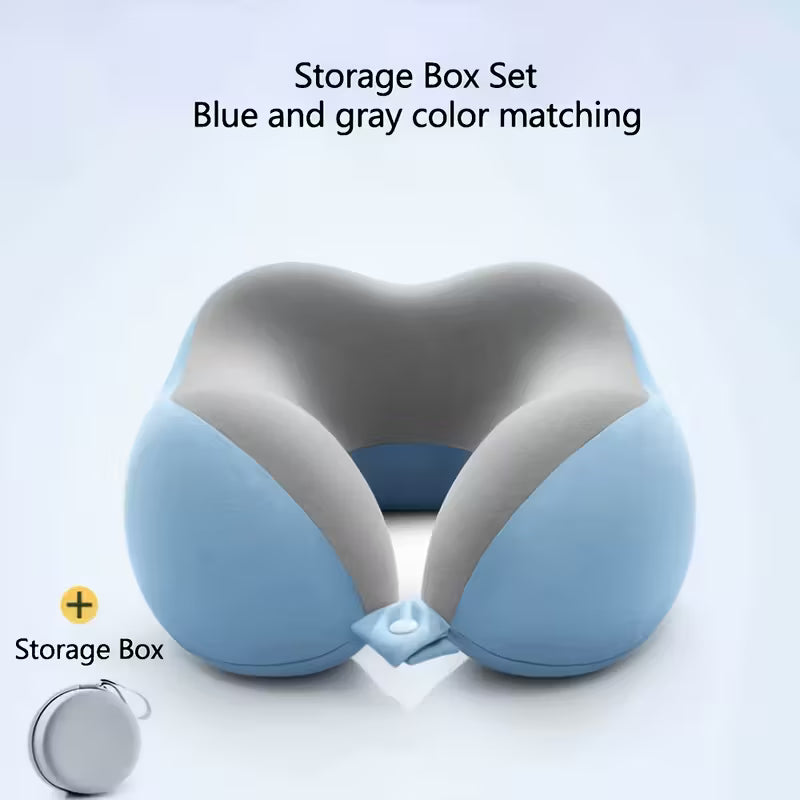 Ergonomic U-Shaped Neck Pillow with Storage Bag - Memory Foam Travel Pillow with Slow Rebound Technology, Machine Washable Cover, Lightweight & Portable for Airplane, Office, Home - for Neck & Head, Ideal for Napping, Reading, Videos - Available in