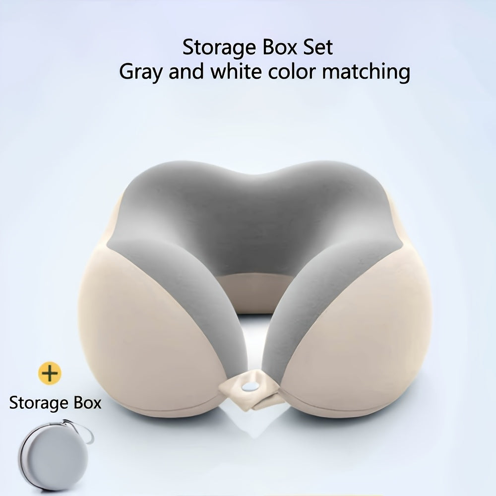 Ergonomic U-Shaped Neck Pillow with Storage Bag - Memory Foam Travel Pillow with Slow Rebound Technology, Machine Washable Cover, Lightweight & Portable for Airplane, Office, Home - for Neck & Head, Ideal for Napping, Reading, Videos - Available in
