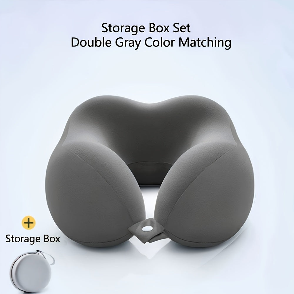 Ergonomic U-Shaped Neck Pillow with Storage Bag - Memory Foam Travel Pillow with Slow Rebound Technology, Machine Washable Cover, Lightweight & Portable for Airplane, Office, Home - for Neck & Head, Ideal for Napping, Reading, Videos - Available in