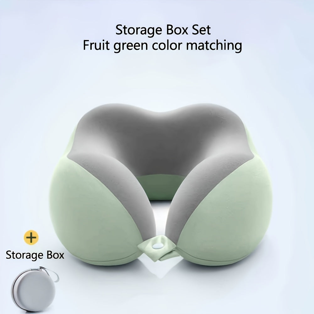 Ergonomic U-Shaped Neck Pillow with Storage Bag - Memory Foam Travel Pillow with Slow Rebound Technology, Machine Washable Cover, Lightweight & Portable for Airplane, Office, Home - for Neck & Head, Ideal for Napping, Reading, Videos - Available in