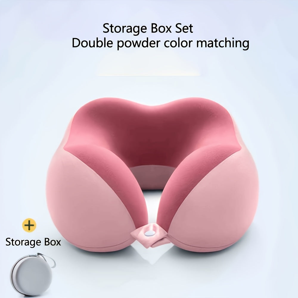 Ergonomic U-Shaped Neck Pillow with Storage Bag - Memory Foam Travel Pillow with Slow Rebound Technology, Machine Washable Cover, Lightweight & Portable for Airplane, Office, Home - for Neck & Head, Ideal for Napping, Reading, Videos - Available in