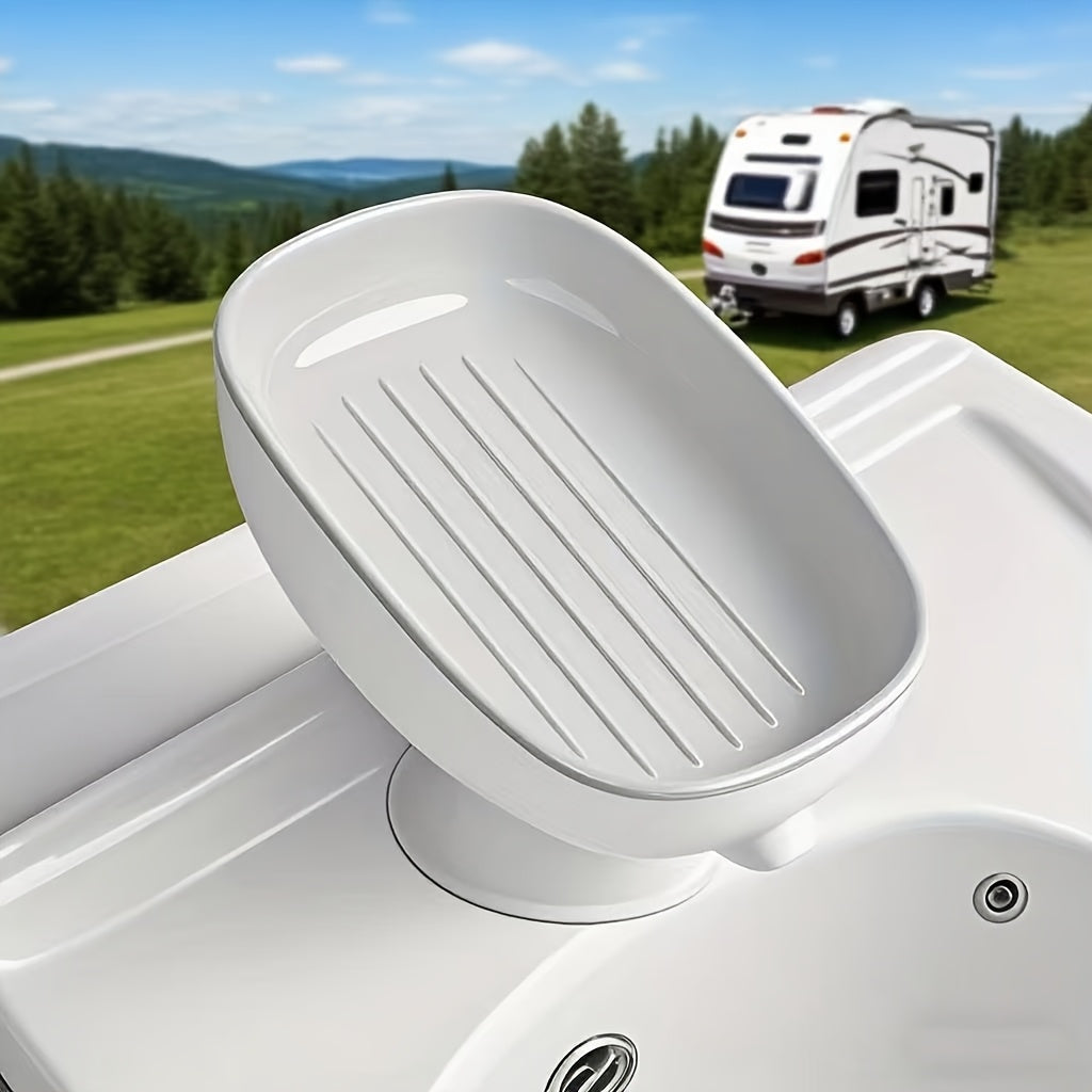 2-In-1 Bathroom Soap Holder with Suction Cup, Countertop Drainage Soap Box Suitable for Dual Storage of Round, Square, And Large Bars of Soap, Fragrance-Free - Available in Multiple Colors