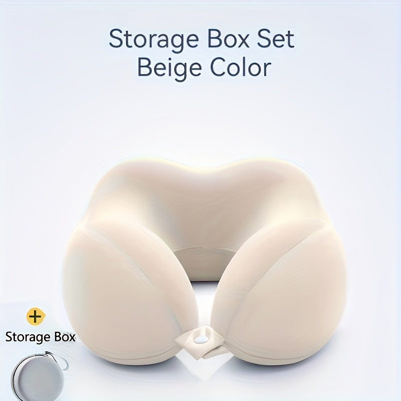 Ergonomic U-Shaped Neck Pillow with Storage Bag - Memory Foam Travel Pillow with Slow Rebound Technology, Machine Washable Cover, Lightweight & Portable for Airplane, Office, Home - for Neck & Head, Ideal for Napping, Reading, Videos - Available in
